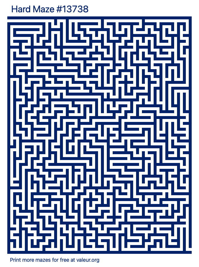 Free Printable Hard Maze number 13738