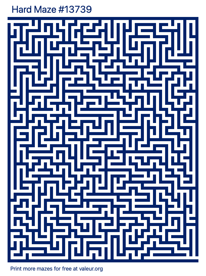 free printable hard maze with the answer 13739