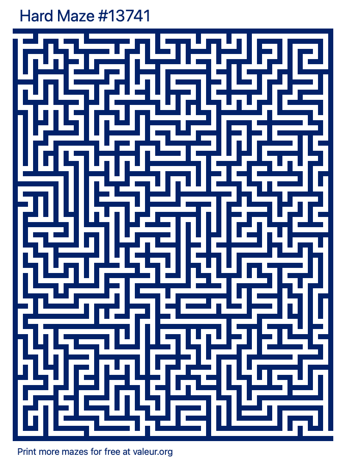 Free Printable Hard Maze number 13741