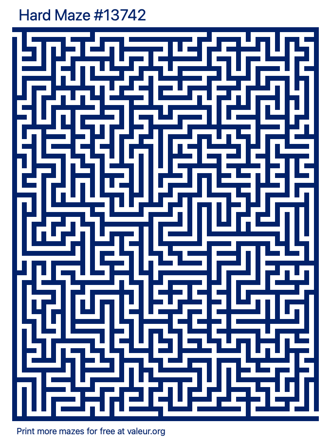 Free Printable Hard Maze number 13742