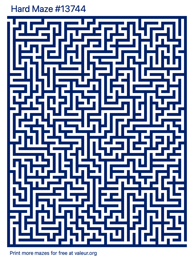 Free Printable Hard Maze number 13744