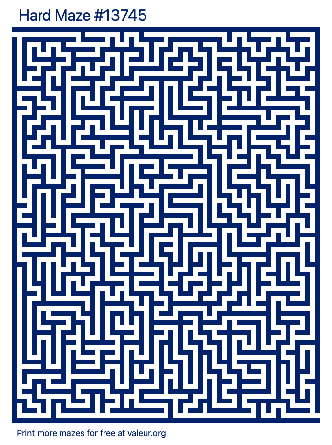 Free Printable Hard Maze number 13745