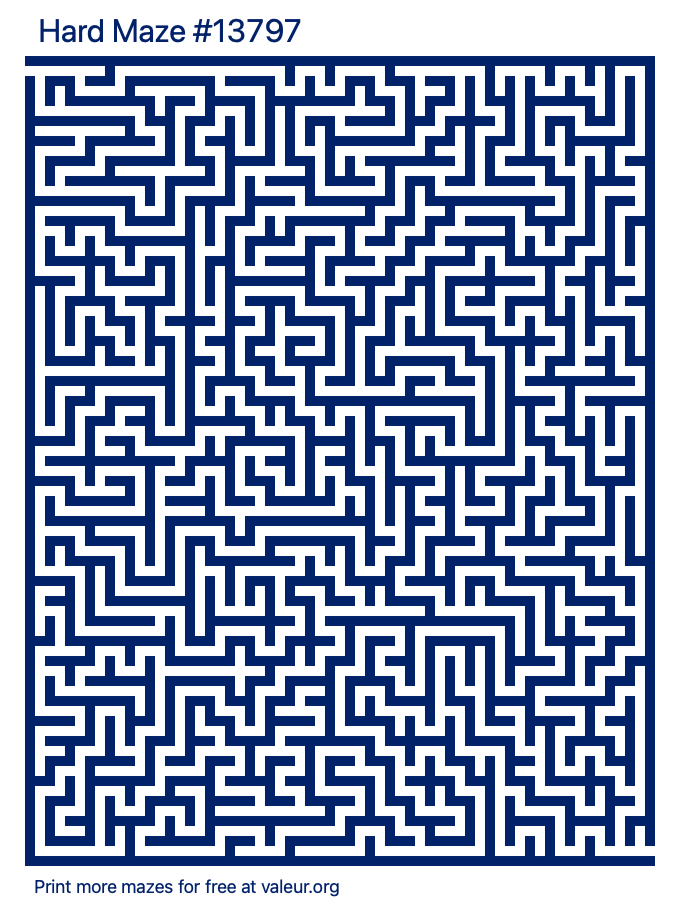 Free Printable Hard Maze number 13797