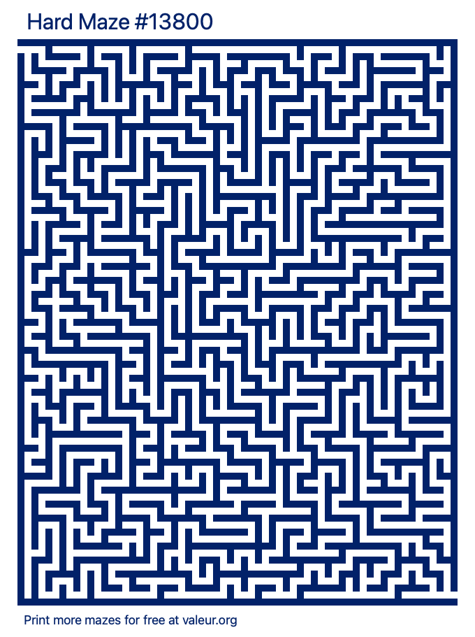 Free Printable Hard Maze number 13800