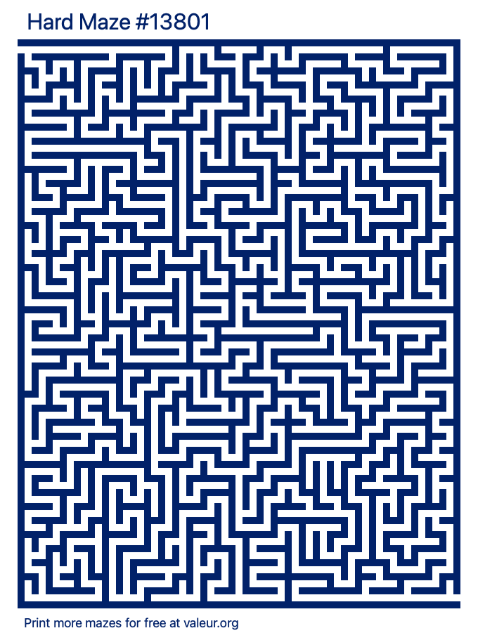 Free Printable Hard Maze number 13801
