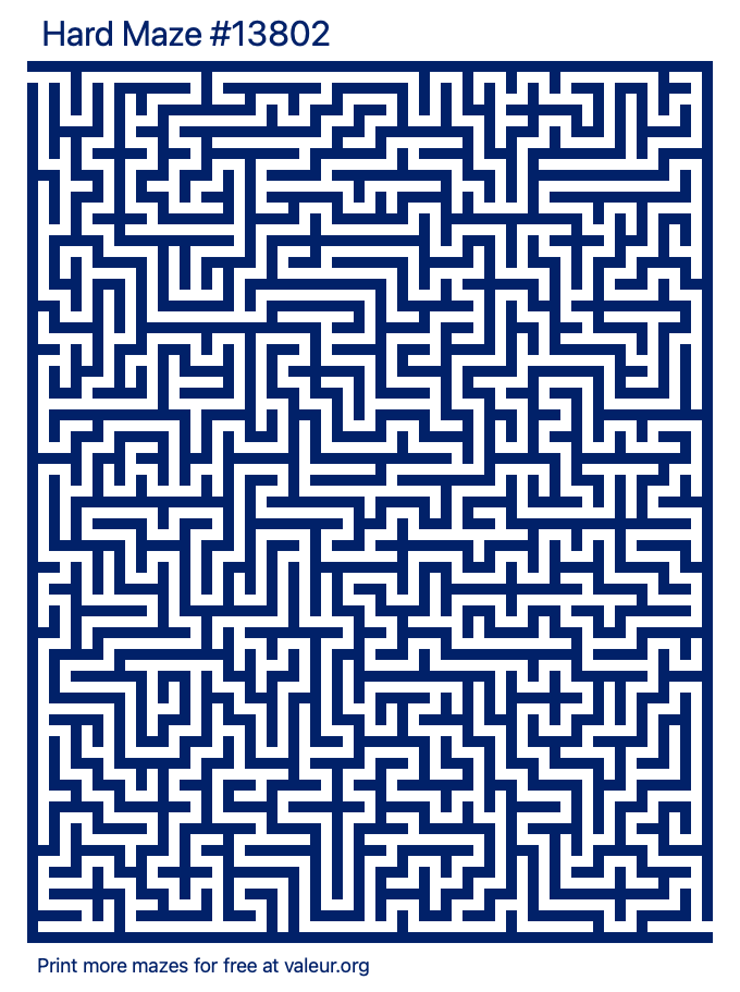 Free Printable Hard Maze number 13802