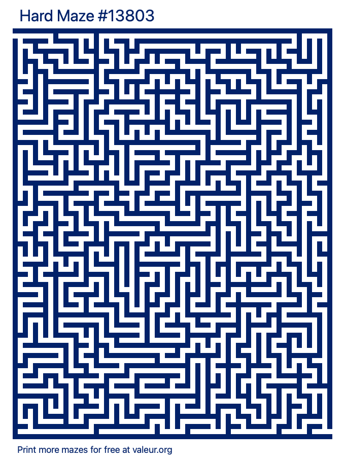 Free Printable Hard Maze number 13803