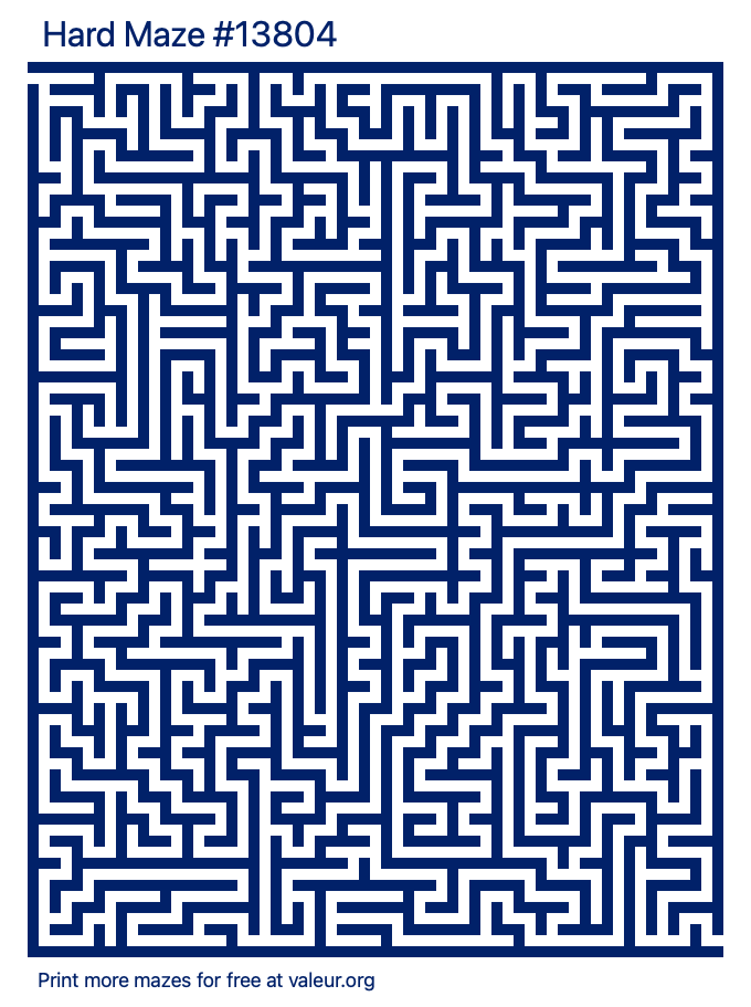 Free Printable Hard Maze number 13804