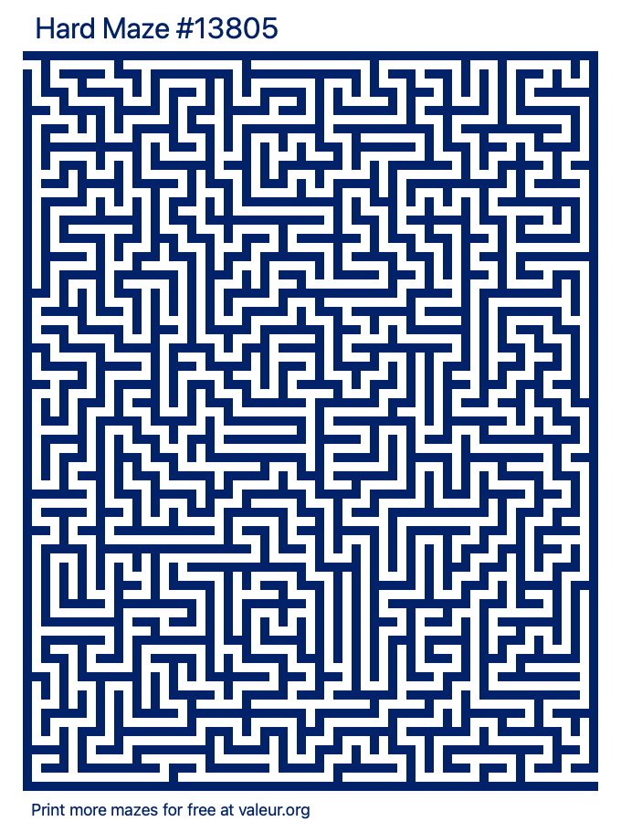 Free Printable Hard Maze number 13805