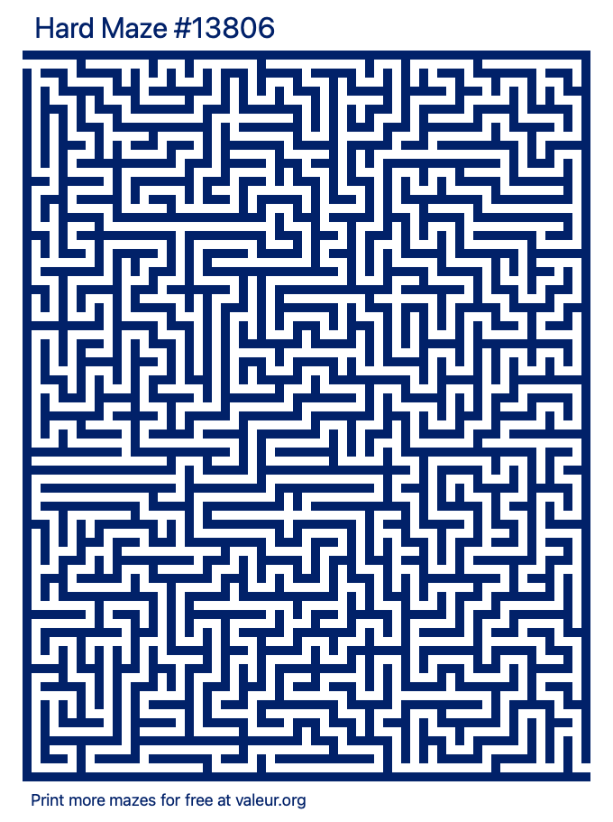 Free Printable Hard Maze number 13806