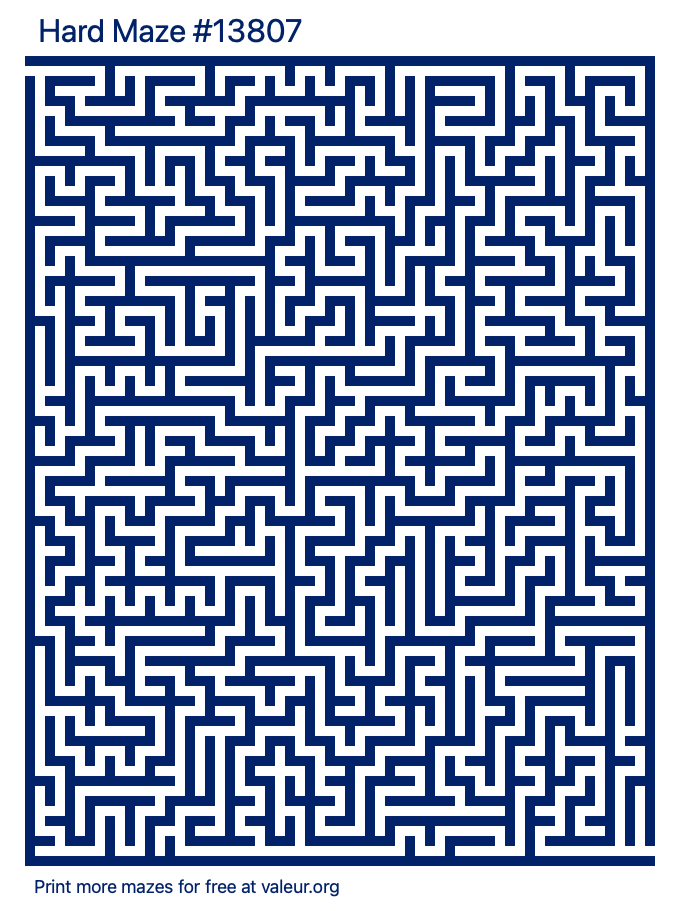 Free Printable Hard Maze number 13807