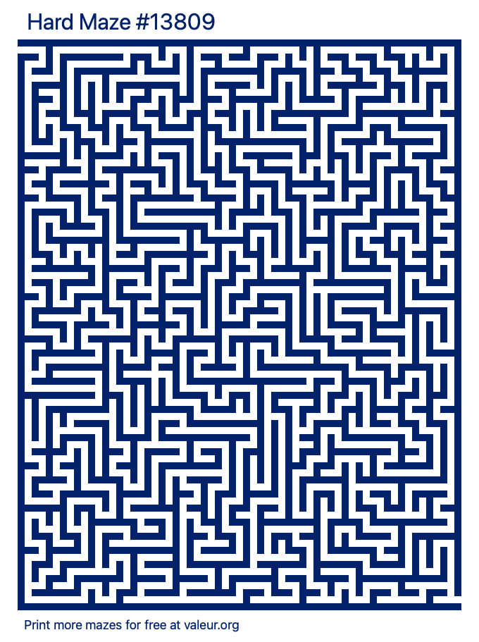 Free Printable Hard Maze number 13809