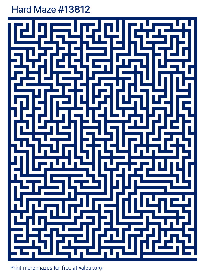 Free Printable Hard Maze number 13812