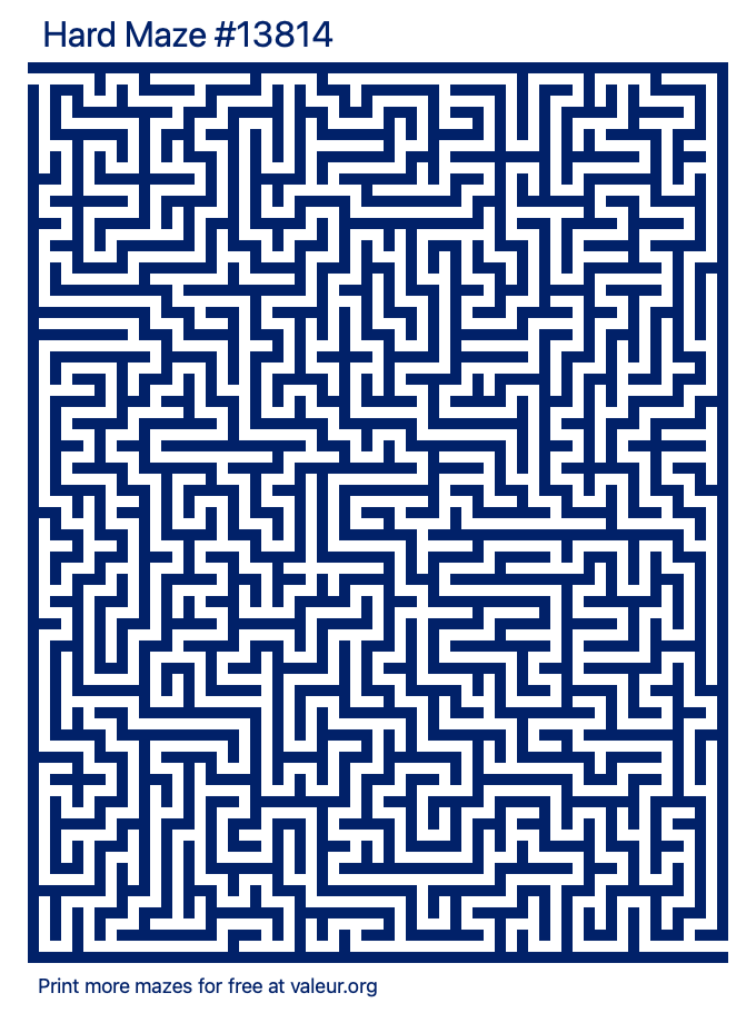 Free Printable Hard Maze number 13814