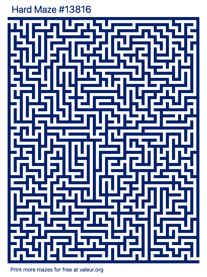 Free Printable Hard Maze number 13816