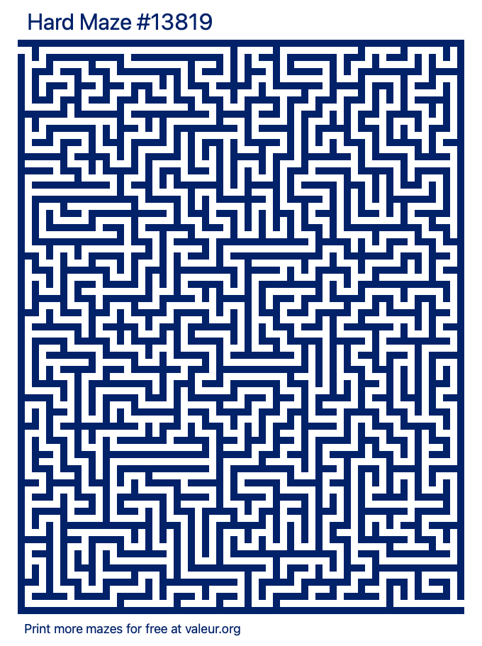 Free Printable Hard Maze number 13819