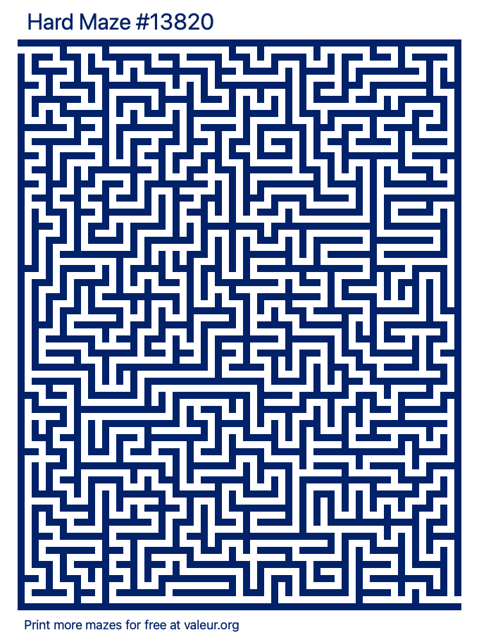 Free Printable Hard Maze number 13820