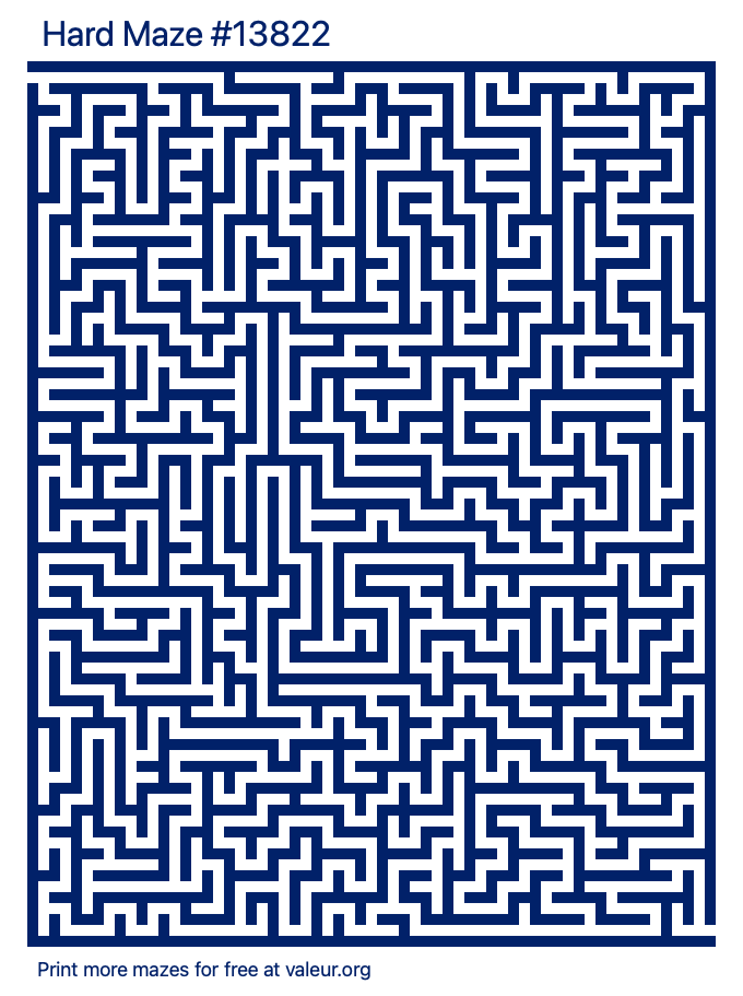 Free Printable Hard Maze number 13822
