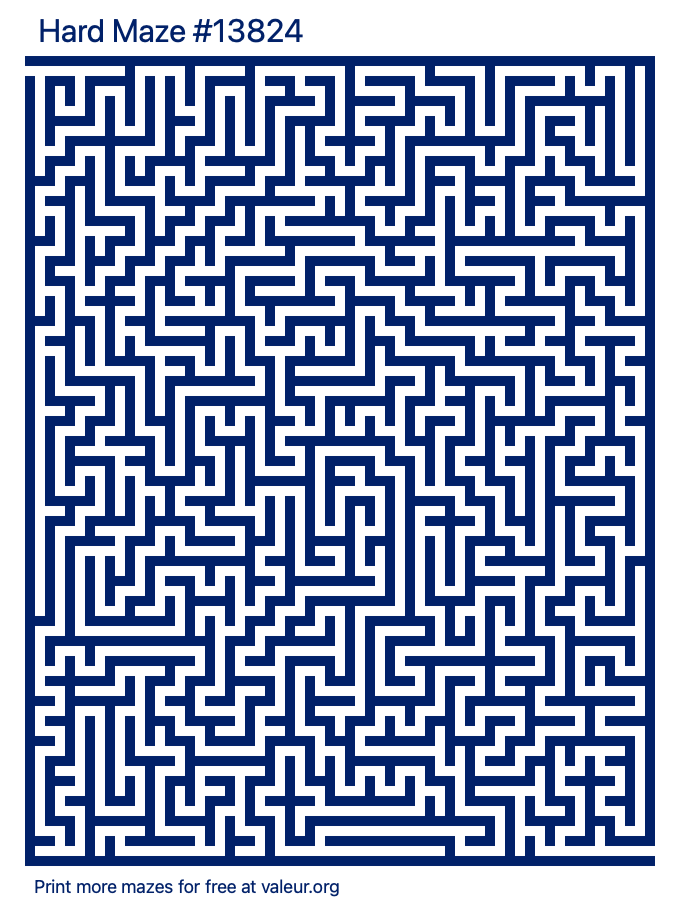 Free Printable Hard Maze number 13824
