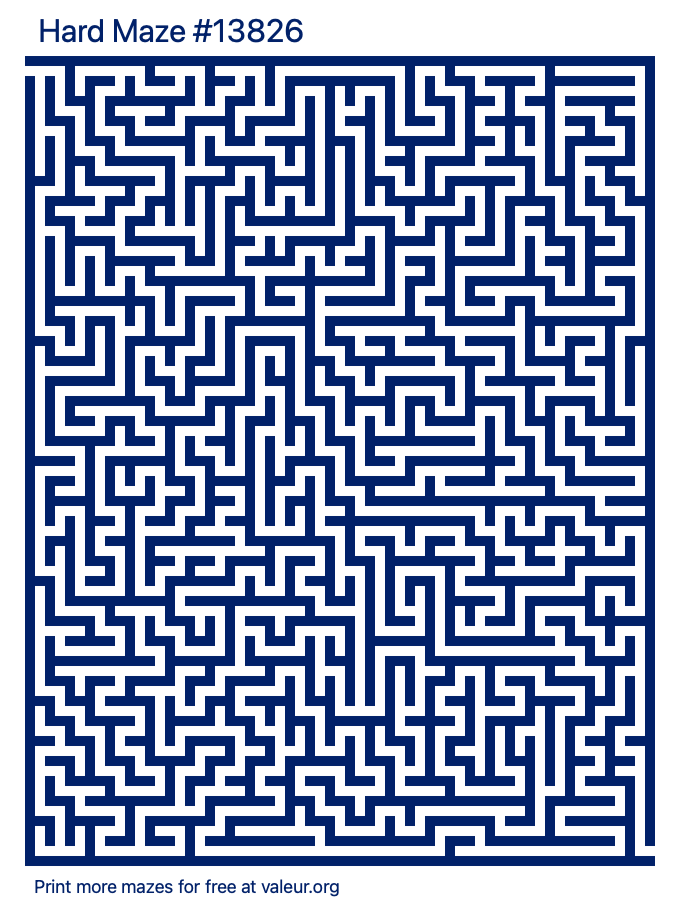 Free Printable Hard Maze number 13826