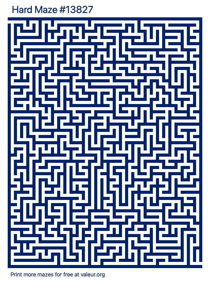 Free Printable Hard Maze number 13827