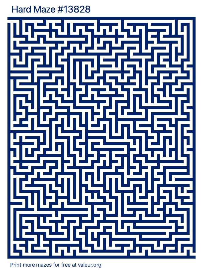 Free Printable Hard Maze number 13828