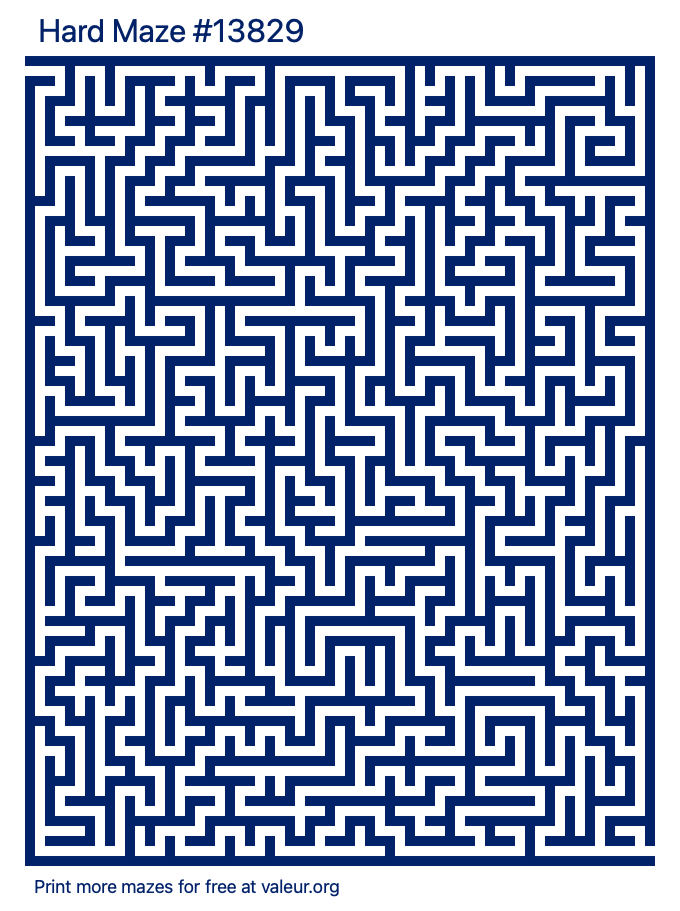 Free Printable Hard Maze number 13829