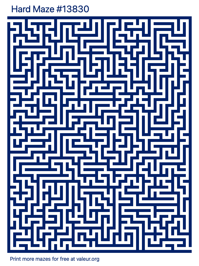 Free Printable Hard Maze number 13830