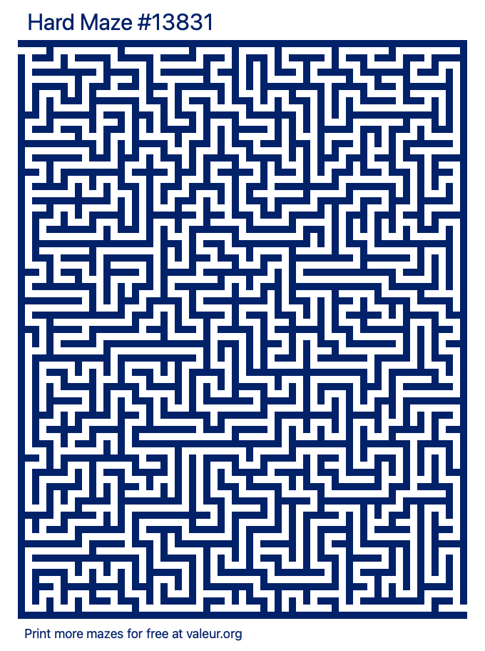 Free Printable Hard Maze number 13831