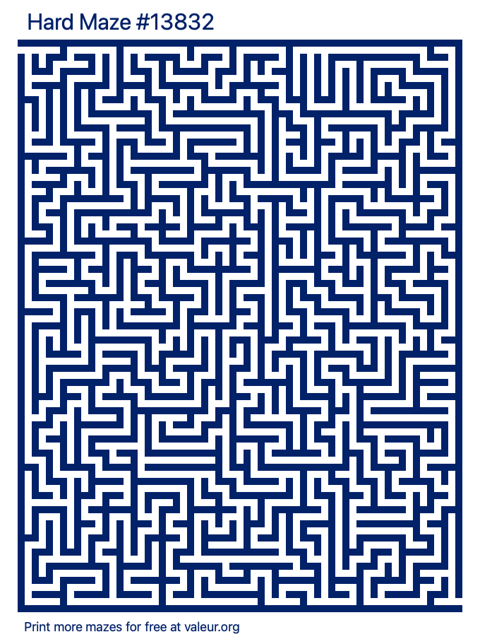 Free Printable Hard Maze number 13832
