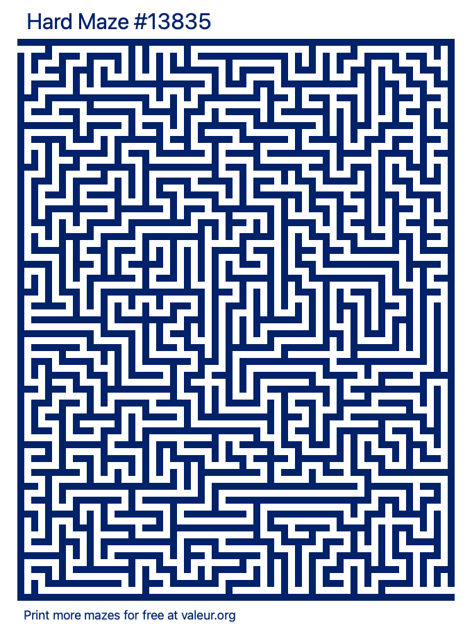 Free Printable Hard Maze number 13835