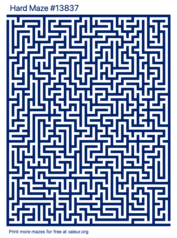Free Printable Hard Maze number 13837