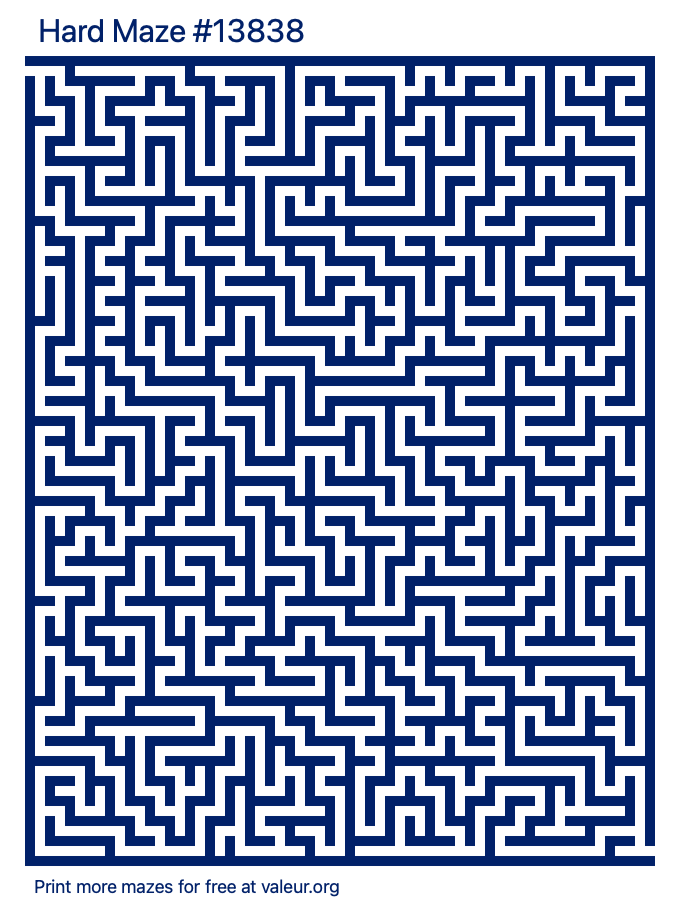 Free Printable Hard Maze number 13838