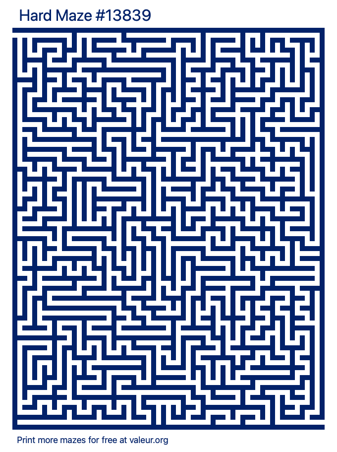 Free Printable Hard Maze number 13839