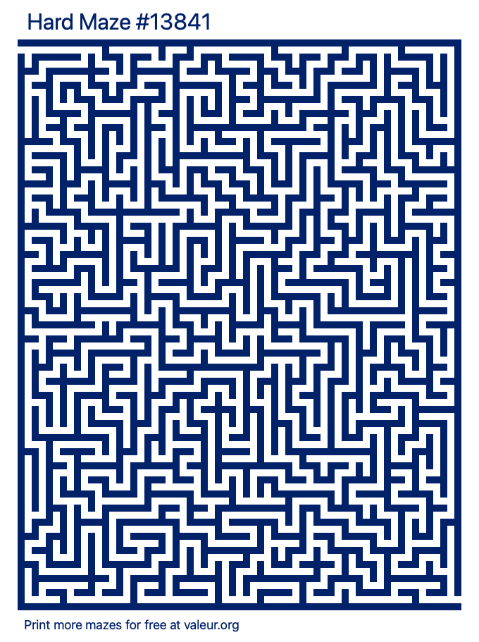 Free Printable Hard Maze number 13841