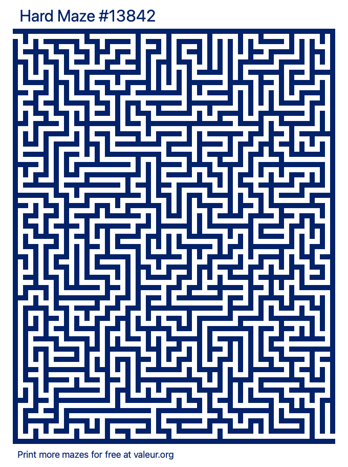 Free Printable Hard Maze number 13842