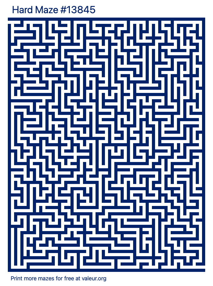 Free Printable Hard Maze number 13845