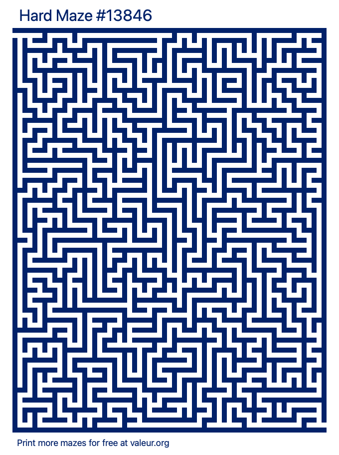 Free Printable Hard Maze number 13846