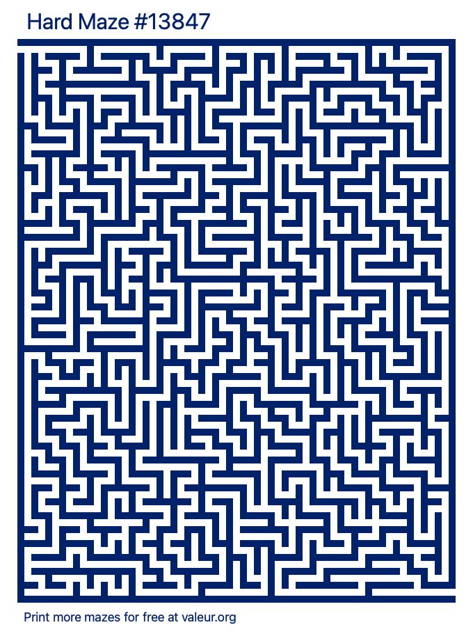 Free Printable Hard Maze number 13847