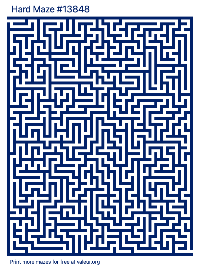 Free Printable Hard Maze number 13848