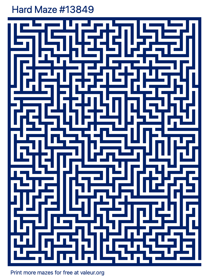 Free Printable Hard Maze number 13849