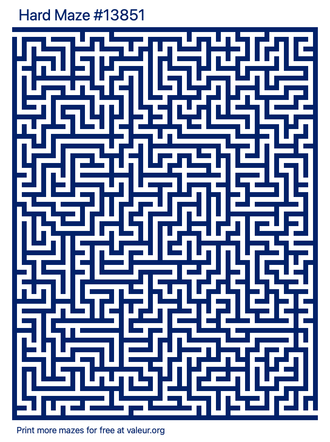 Free Printable Hard Maze number 13851