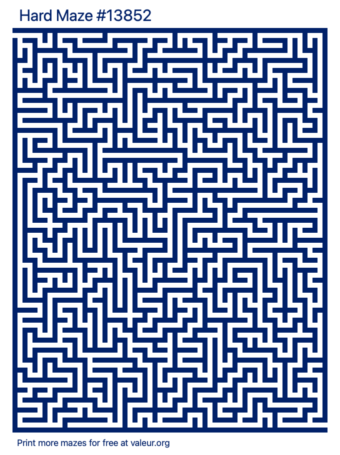 Free Printable Hard Maze number 13852