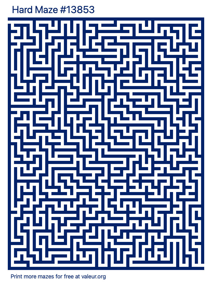 Free Printable Hard Maze number 13853