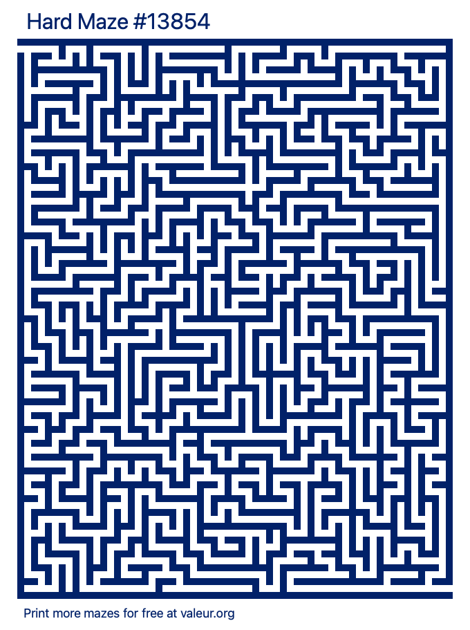 Free Printable Hard Maze number 13854