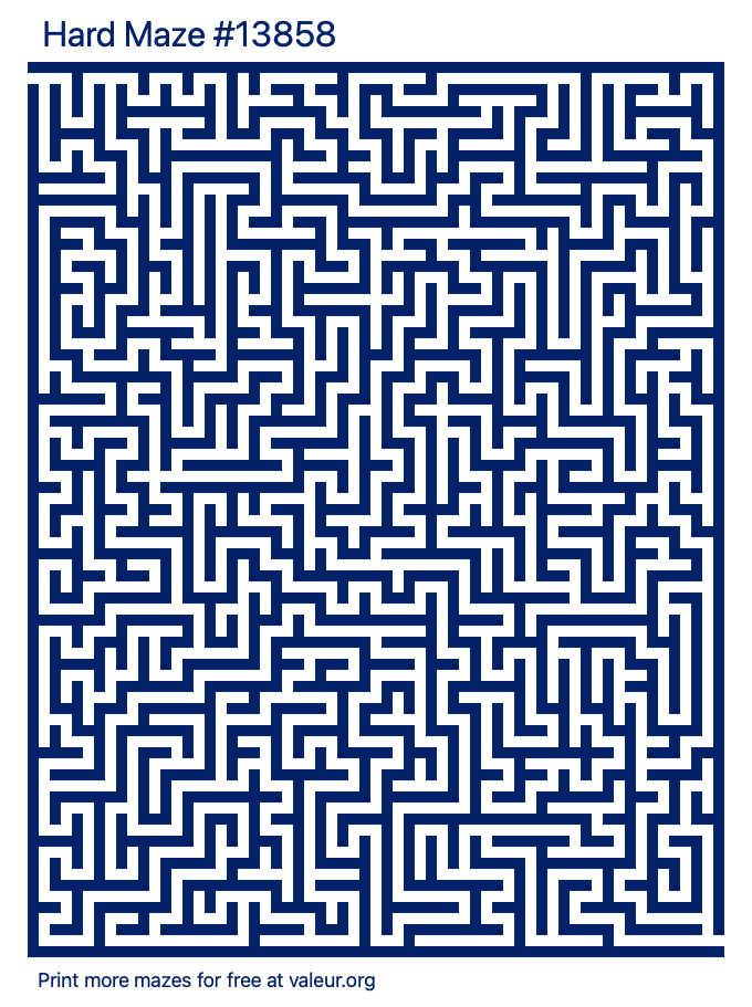 Free Printable Hard Maze number 13858