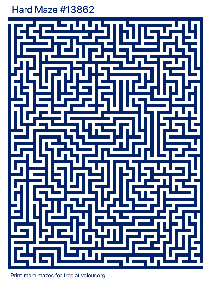 Free Printable Hard Maze number 13862