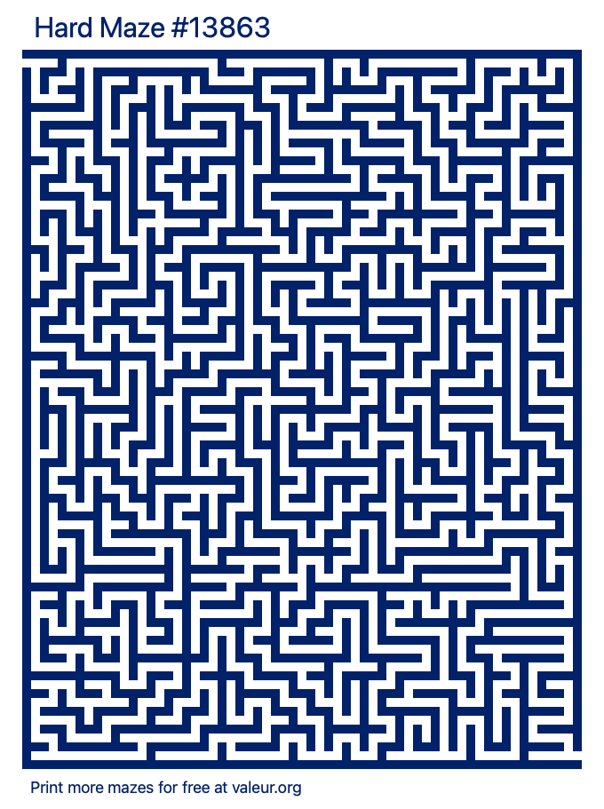 Free Printable Hard Maze number 13863