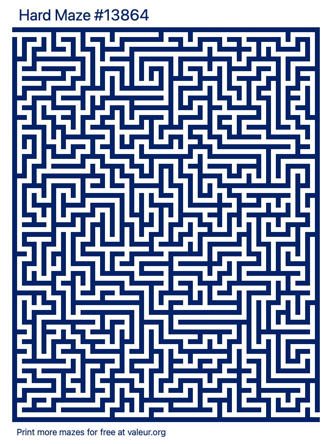 Free Printable Hard Maze number 13864