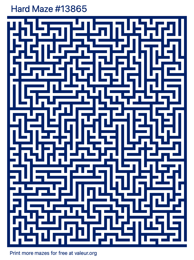 Free Printable Hard Maze number 13865